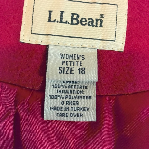 LL Bean red wool cashmere blend pea coat - Picture 11 of 16